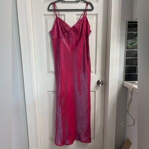 Y2K Wild Fable Iridescent Pink Midi Dress XL Sleeveless